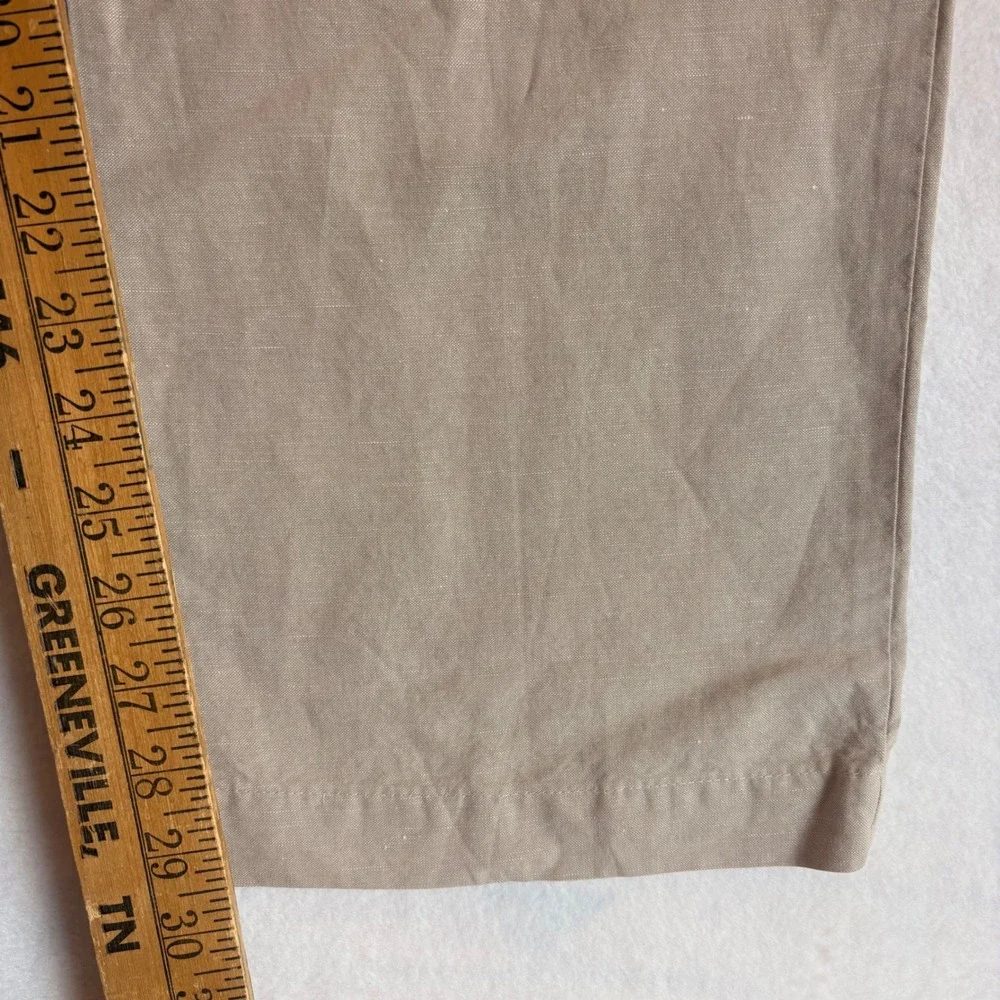 Banana Republic Mens Modern Relaxed Fit Linen Cotton Chinos Tan Khaki 32/30